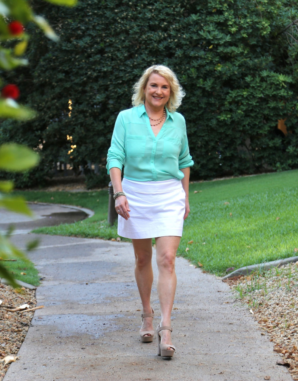 Bronwyn Davis walking outdoors